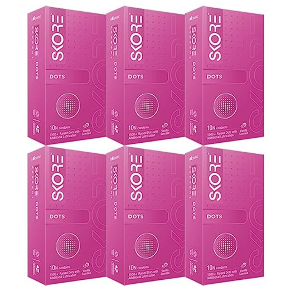 Skore Dotted Condoms (Dots) 10s (Pack of 6)
