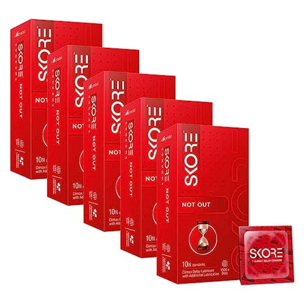 Skore Climax Delay Condoms (Not Out) 10N (Pack of 5)