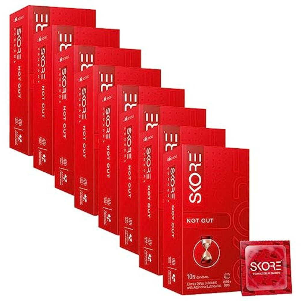 Skore Climax Delay Condoms (Not Out) 10N (Pack of 8)