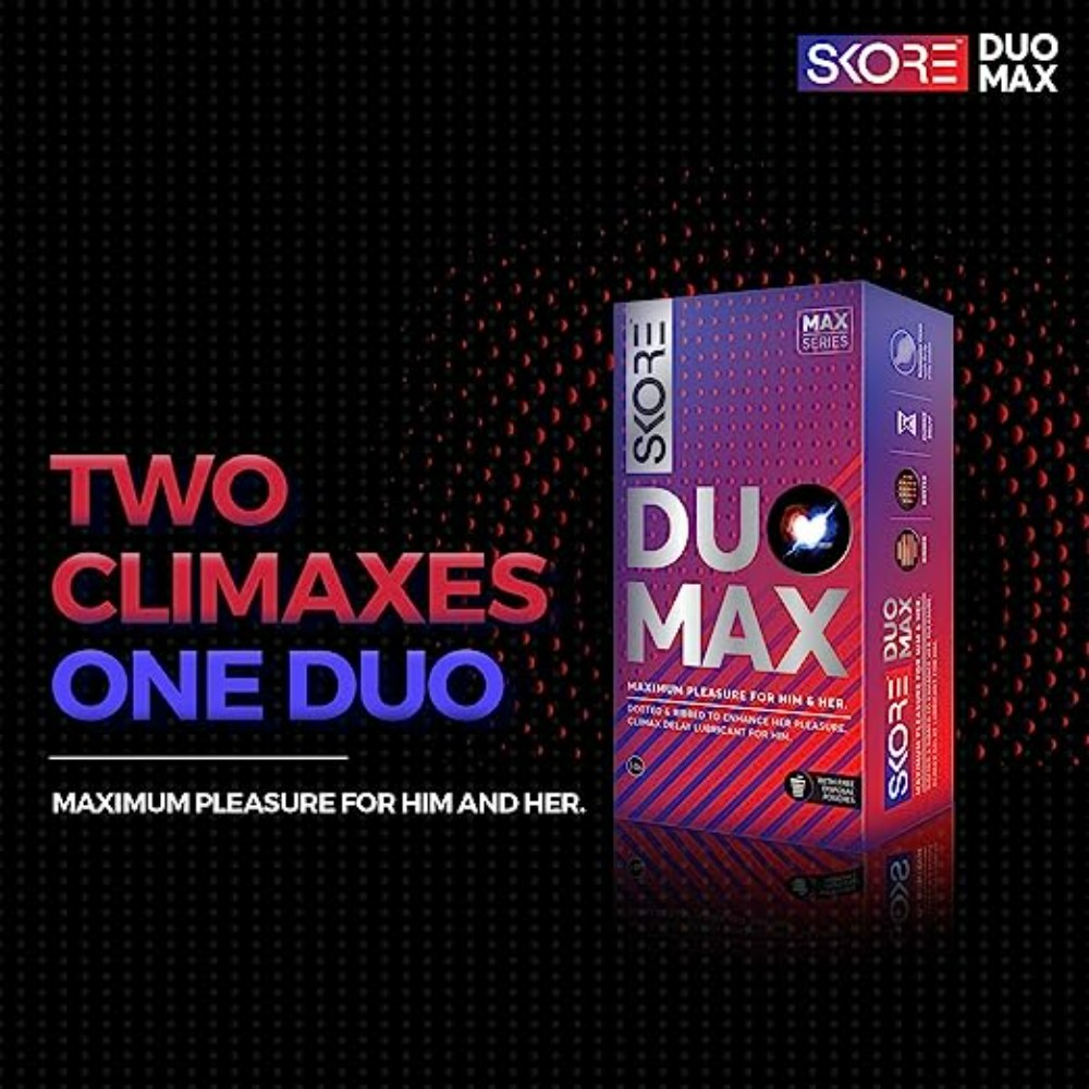 Skore Duo Max - Premium Condoms with Disposal Pouches, 10s (Pack of 3)
