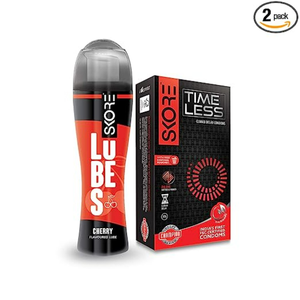 Skore Timeless Condoms 10s and Cherry Lubes 50 ml