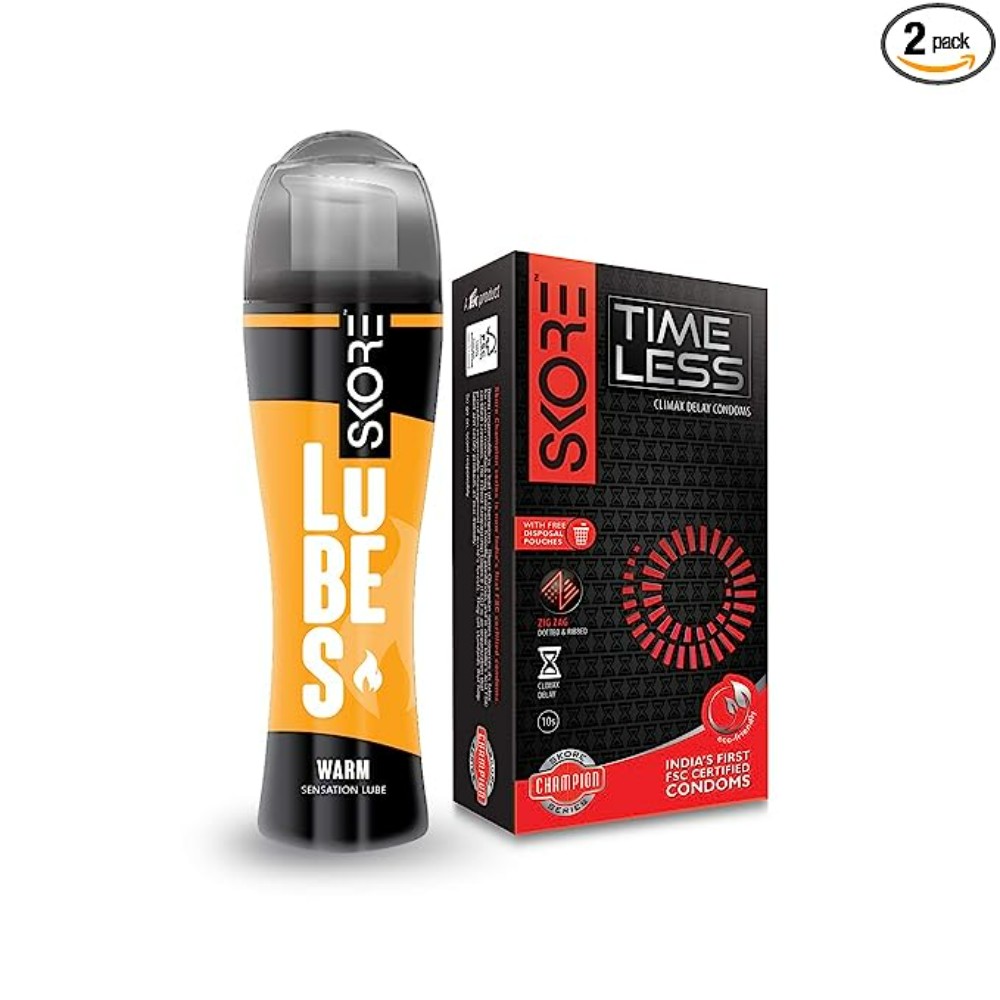 Skore Timeless Condoms 10s and Warm Lubes 50 ml