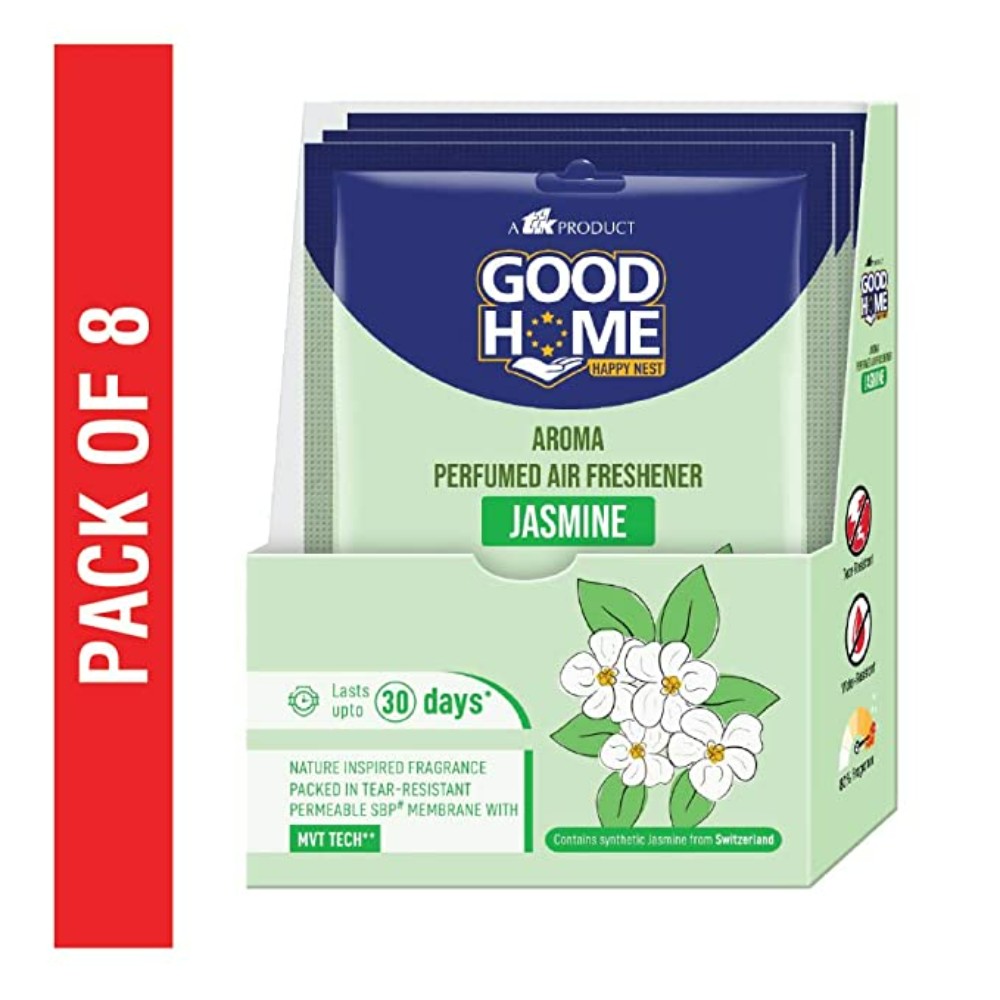 Good Home Aroma Perfumed Air Freshener 10g (Jasmine) | Pack of 8