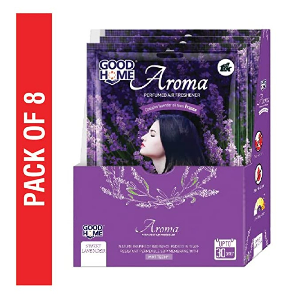 Good Home Aroma Perfumed Air Freshener 10g (Lavender) | Pack of 8