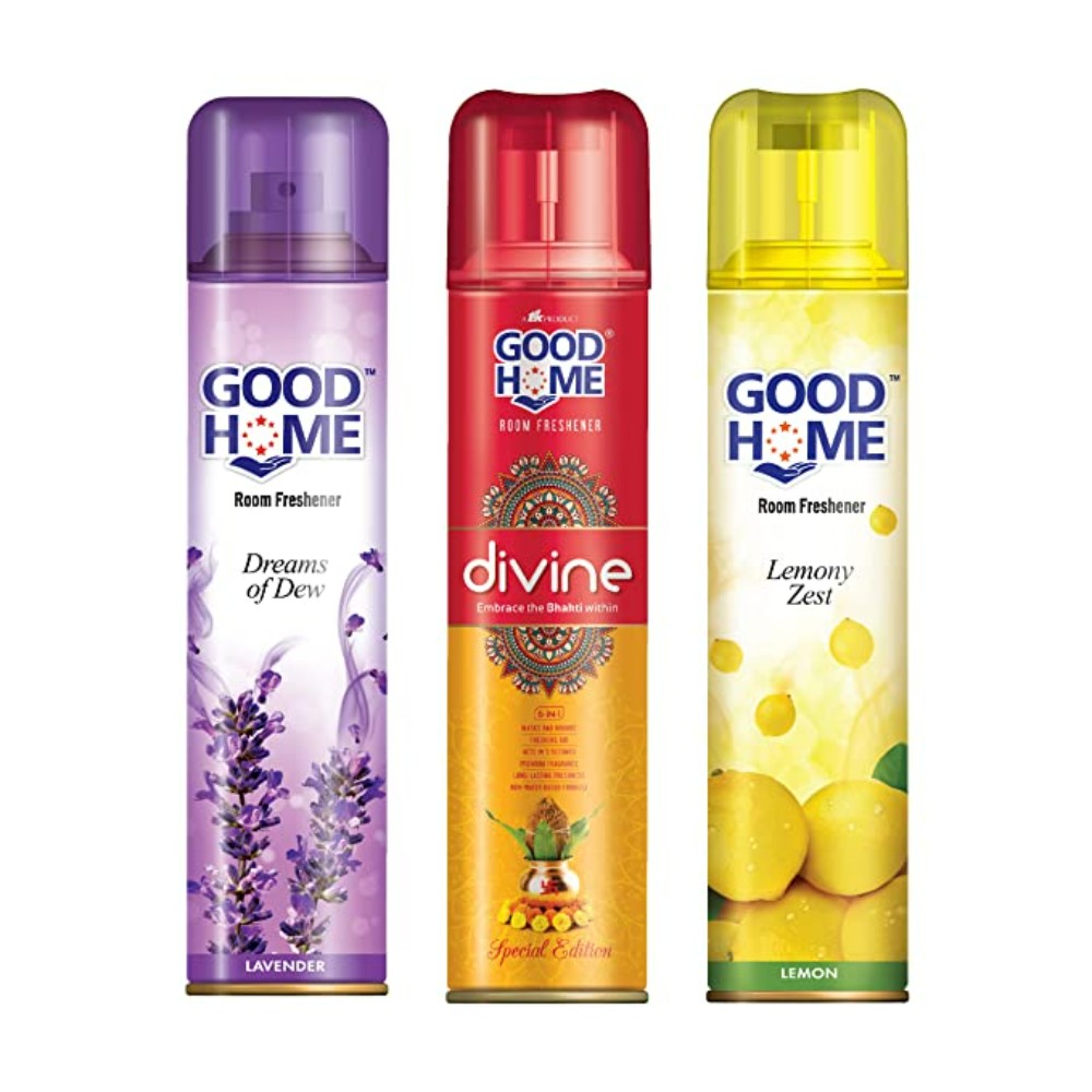 Good Home Room Fresheners Dreams of Dew Lavender and Divine and Lemony Zest Lemon (Pack of 3)