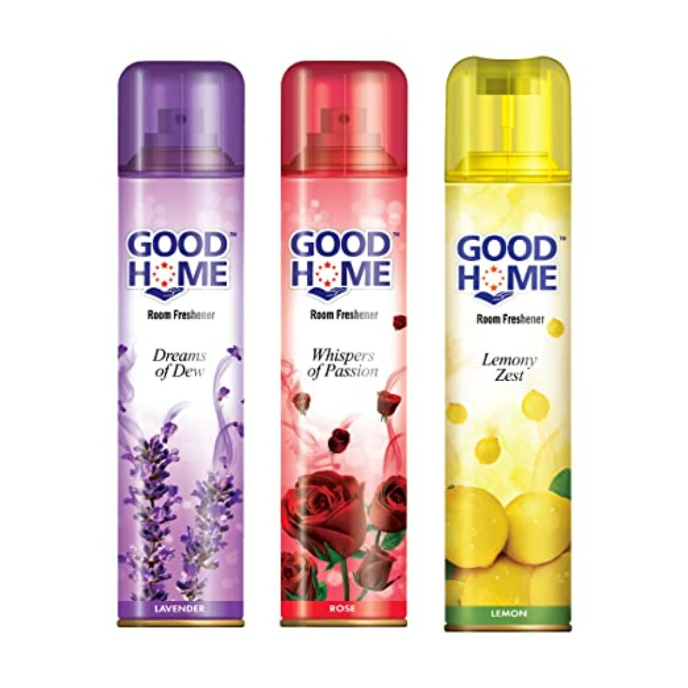 Good Home Room Fresheners Dreams of Dew Lavender and Whispers of Passion Rose and Lemony Zest Lemon (Pack of 3)