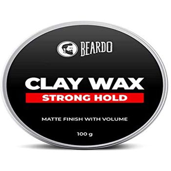 Beardo Hair CLAY Wax for Men Matte Finish with volume| Strong Hold Re-stylable Hair styles | With Kaolin Clay | Used by salon professionals - 100 gm