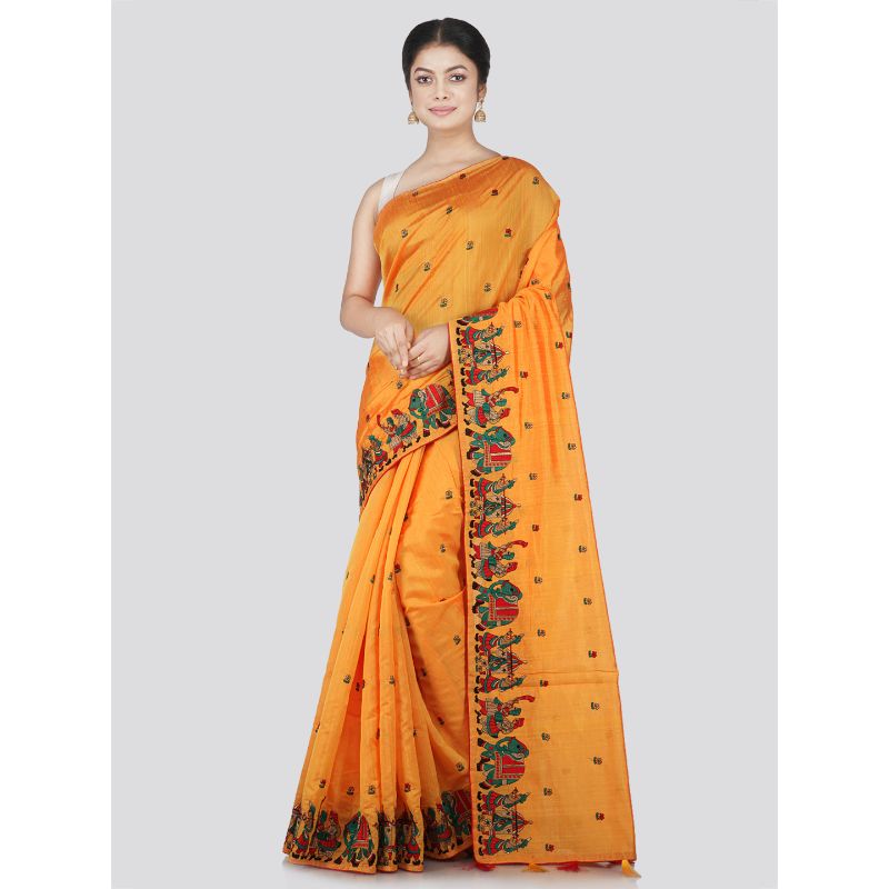 Pinkloom Women's Silk Saree With Unstitched Blouse Piece