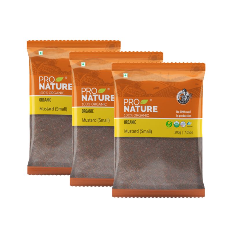 Pro Nature 100% Organic Mustard (Small), 200g (Pack of 3)