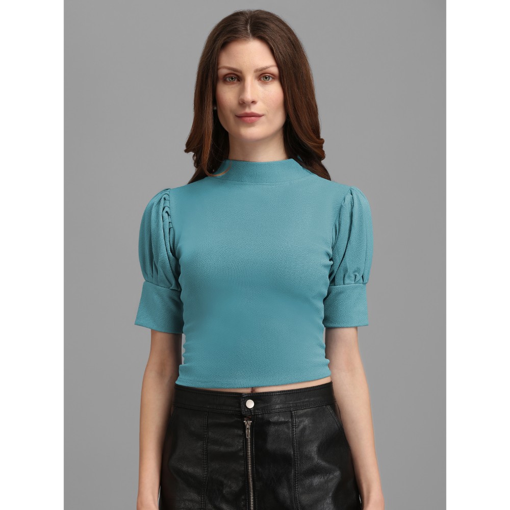 Purvaja Solid Color Fancy Imported Fabric made Crop Top