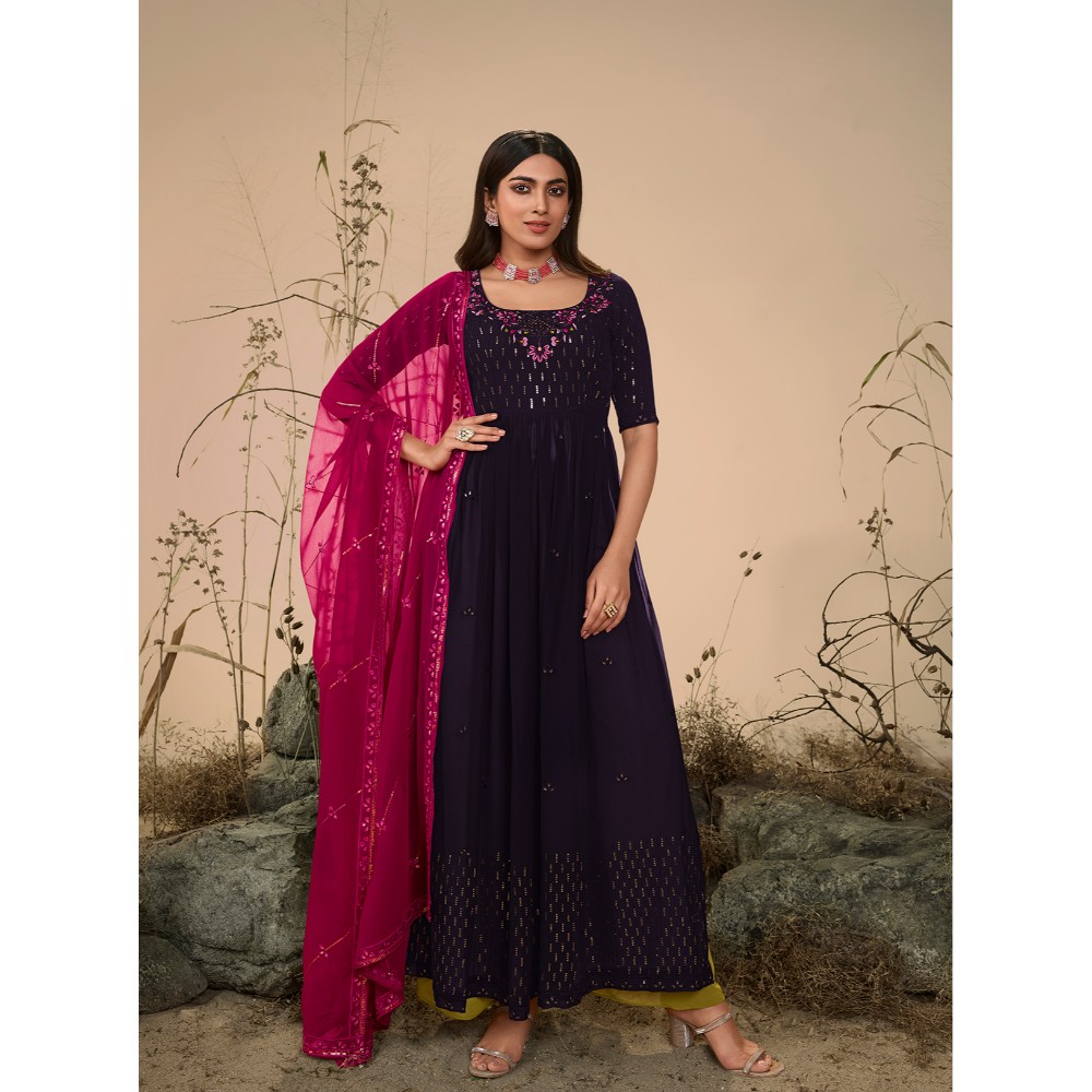 Girlish Thread With Sequins Embroidered Work Stitched Salwar Suit
