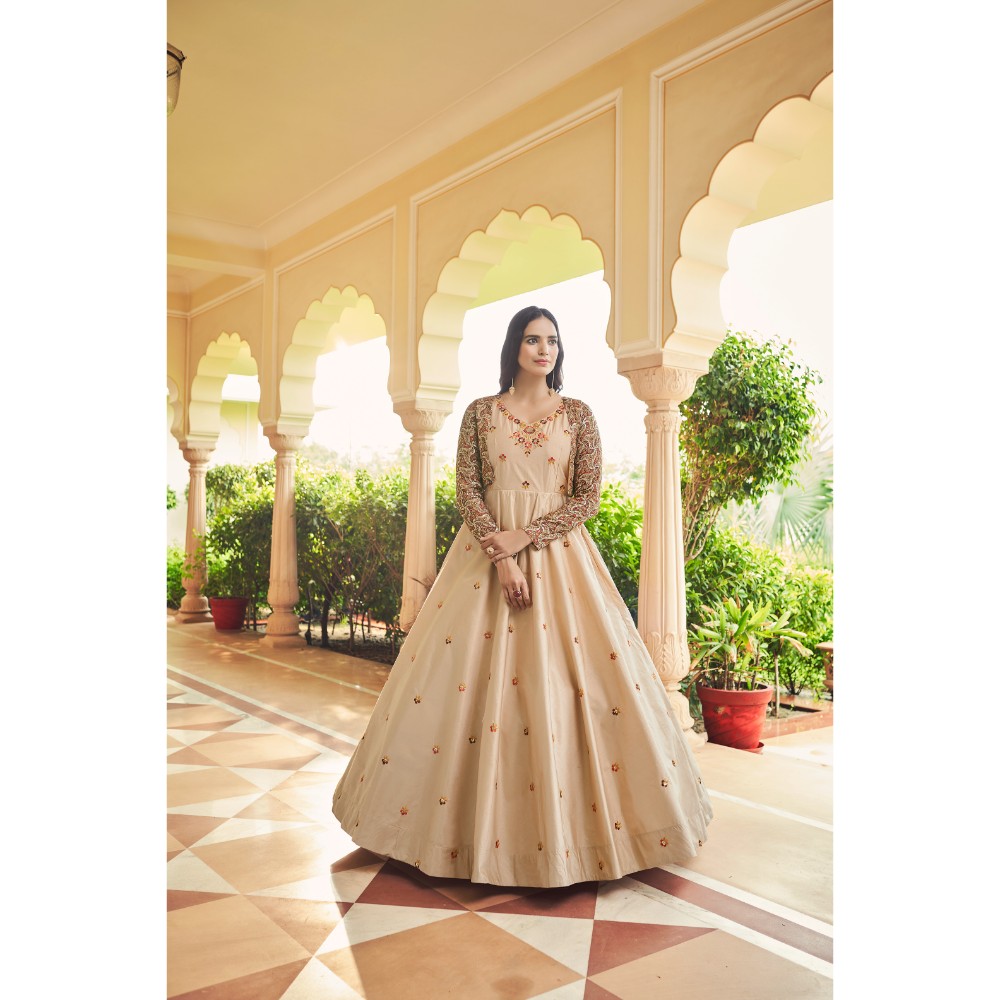 Beautiful Sequins Embroiderd Work Stitched Gown