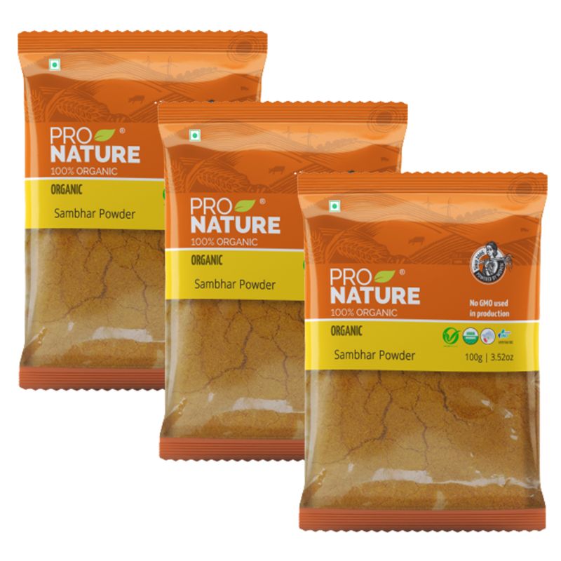 Pro Nature 100% Organic Sambhar Powder, 100g (Pack of 3)