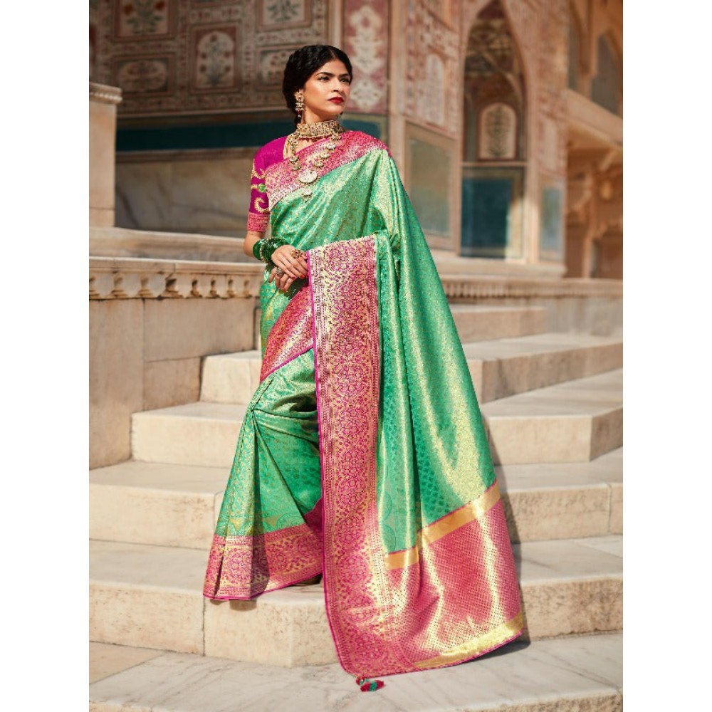 Stylebypanaash FABULOUS PINK SAREE WITH FANCY BLOUSE