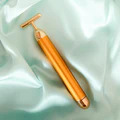 Natural Vibes 24k Gold Vibrating Face Roller & Sculptor with FREE Gold Beauty Elixir Oil 